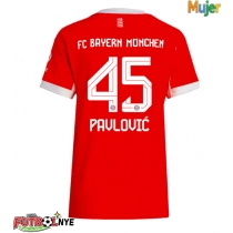 Camiseta Bayern Munich Aleksandar Pavlovic #45 Primera Equipación para mujer 2025-26 manga corta